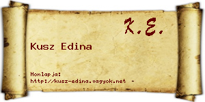 Kusz Edina névjegykártya